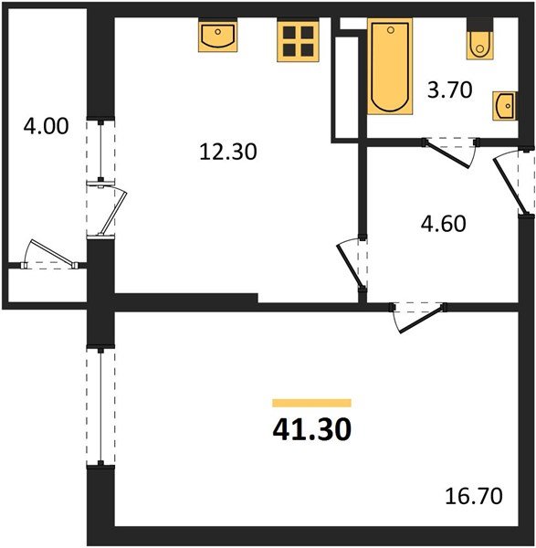 Фото №1: 1-комнатная квартира 41&nbsp;м², 13/24&nbsp;эт. - Краснодар, Карасунский внутригородской округ, Черёмушки, мкр. ЖК Рекорд, ул. Новороссийская, 102/8к5