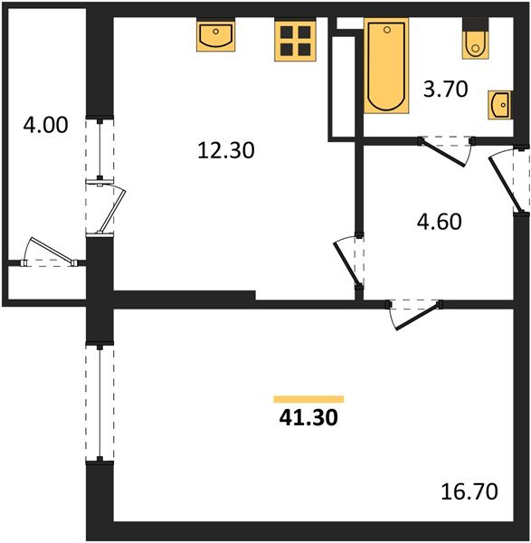 Фото №1: 1-комнатная квартира 41&nbsp;м², 14/24&nbsp;эт. - Краснодар, Карасунский внутригородской округ, Черёмушки, мкр. ЖК Рекорд, ул. Новороссийская, 102/8к5