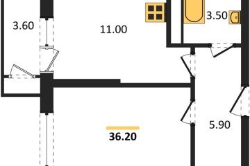 Фото №1: 1-комнатная квартира 36 м², 20/24 эт. - Краснодар, мкр. ЖК Рекорд, ул. Новороссийская, 102/8к5