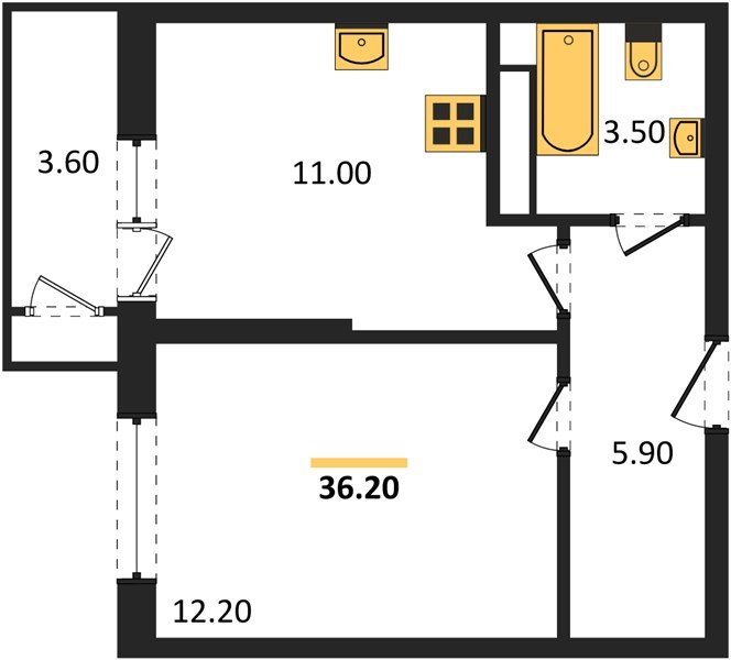 Фото №1: 1-комнатная квартира 36&nbsp;м², 20/24&nbsp;эт. - Краснодар, Карасунский внутригородской округ, Черёмушки, мкр. ЖК Рекорд, ул. Новороссийская, 102/8к5