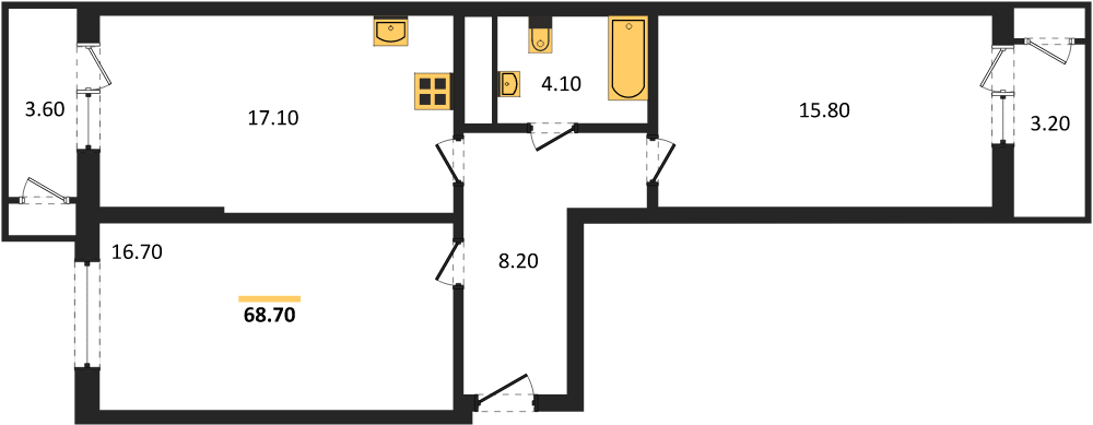 Фото №1: 2-комнатная квартира 68&nbsp;м², 15/24&nbsp;эт. - Краснодар, Карасунский внутригородской округ, Черёмушки, мкр. ЖК Рекорд, ул. Новороссийская, 102/8к5