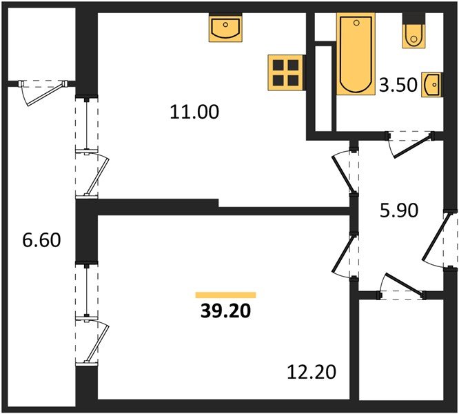 Фото №1: 1-комнатная квартира 39&nbsp;м², 23/24&nbsp;эт. - Краснодар, Карасунский внутригородской округ, Черёмушки, мкр. ЖК Рекорд, ул. Новороссийская, 102/8к5