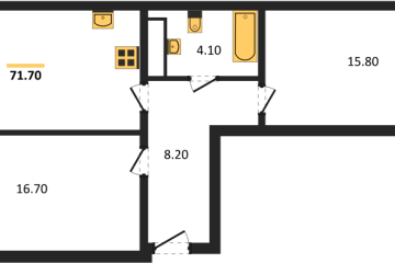 Фото №1: 2-комнатная квартира 71 м², 23/24 эт. - Краснодар, мкр. ЖК Рекорд, ул. Новороссийская, 102/8к5
