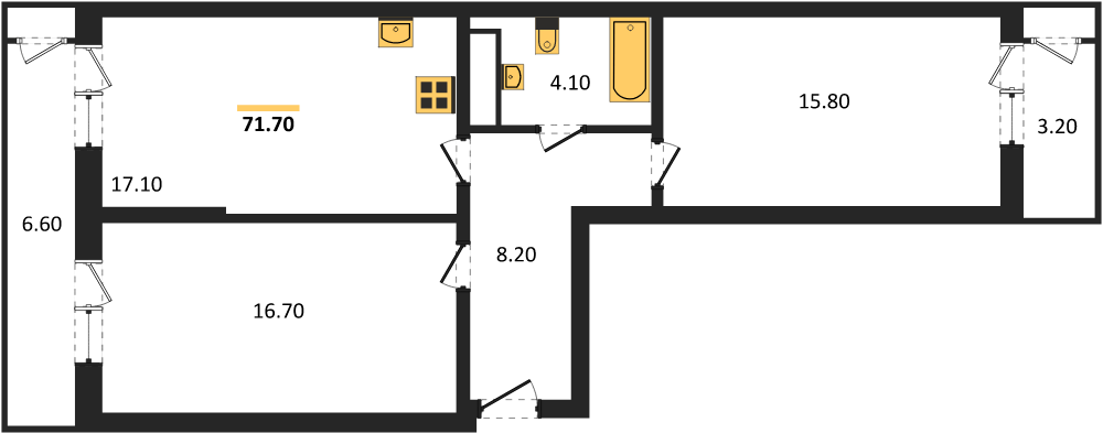 Фото №1: 2-комнатная квартира 71&nbsp;м², 23/24&nbsp;эт. - Краснодар, Карасунский внутригородской округ, Черёмушки, мкр. ЖК Рекорд, ул. Новороссийская, 102/8к5