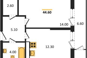 Фото №1: 1-комнатная квартира 44 м², 24/24 эт. - Краснодар, мкр. ЖК Рекорд, ул. Новороссийская, 102/8к5