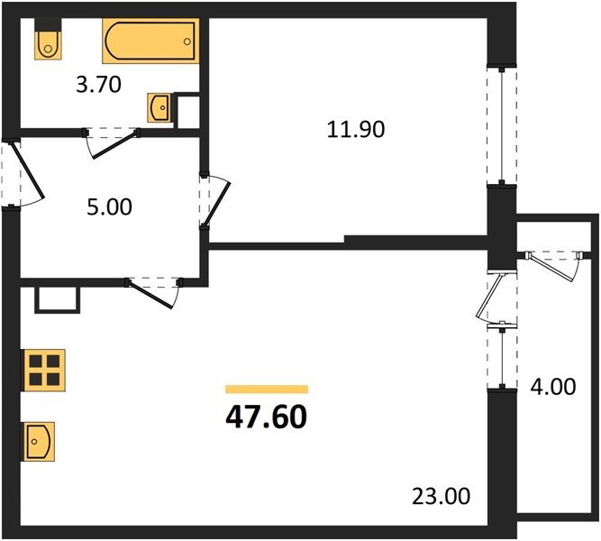 Фото №1: 1-комнатная квартира 47&nbsp;м², 7/24&nbsp;эт. - Краснодар, Карасунский внутригородской округ, Черёмушки, мкр. ЖК Рекорд, ул. Новороссийская, 102/8к5