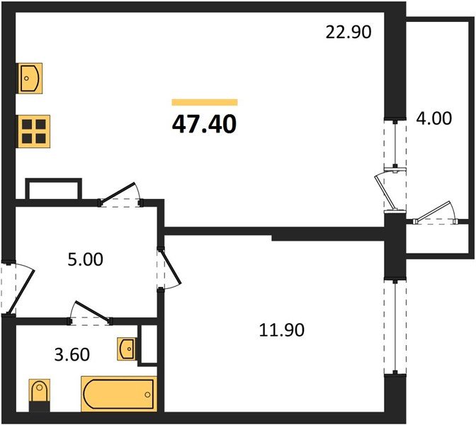 Фото №1: 1-комнатная квартира 47&nbsp;м², 24/24&nbsp;эт. - Краснодар, Карасунский внутригородской округ, Черёмушки, мкр. ЖК Рекорд, ул. Новороссийская, 102/8к5