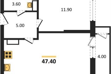 Фото №1: 1-комнатная квартира 47 м², 21/24 эт. - Краснодар, мкр. ЖК Рекорд, ул. Новороссийская, 102/8к5