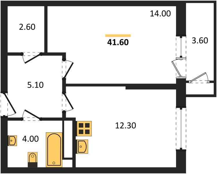 Фото №1: 1-комнатная квартира 41&nbsp;м², 21/24&nbsp;эт. - Краснодар, Карасунский внутригородской округ, Черёмушки, мкр. ЖК Рекорд, ул. Новороссийская, 102/8к5