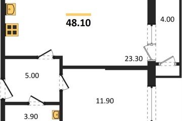 Фото №1: 1-комнатная квартира 48 м², 2/24 эт. - Краснодар, мкр. ЖК Рекорд, ул. Новороссийская, 102/8к5
