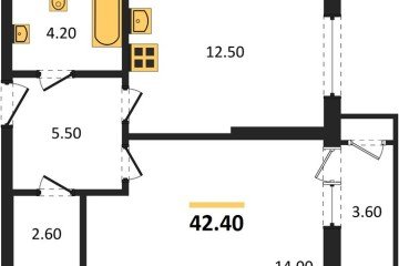 Фото №1: 1-комнатная квартира 42 м², 2/24 эт. - Краснодар, мкр. ЖК Рекорд, ул. Новороссийская, 102/8к5