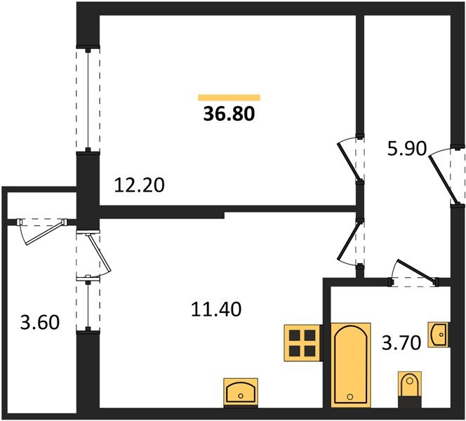 Фото №1: 1-комнатная квартира 36&nbsp;м², 2/24&nbsp;эт. - Краснодар, Карасунский внутригородской округ, Черёмушки, мкр. ЖК Рекорд, ул. Новороссийская, 102/8к5