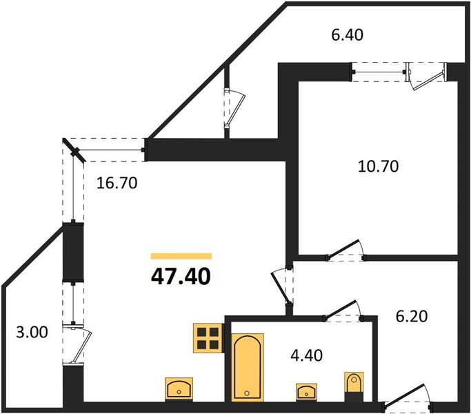 Фото №1: 1-комнатная квартира 47&nbsp;м², 2/24&nbsp;эт. - Краснодар, Карасунский внутригородской округ, Черёмушки, мкр. ЖК Рекорд, ул. Новороссийская, 102/8к5
