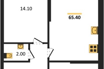 Фото №1: 2-комнатная квартира 65 м², 2/24 эт. - Краснодар, мкр. ЖК Рекорд, ул. Новороссийская, 102/8к5