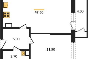 Фото №1: 1-комнатная квартира 47 м², 4/24 эт. - Краснодар, мкр. ЖК Рекорд, ул. Новороссийская, 102/8к5