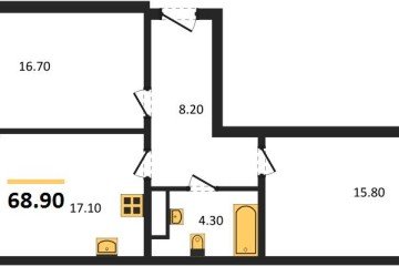 Фото №1: 2-комнатная квартира 68 м², 5/24 эт. - Краснодар, мкр. ЖК Рекорд, ул. Новороссийская, 102/8к5
