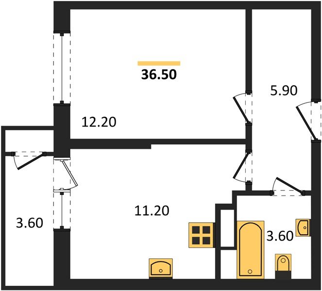 Фото №1: 1-комнатная квартира 36&nbsp;м², 18/24&nbsp;эт. - Краснодар, Карасунский внутригородской округ, Черёмушки, мкр. ЖК Рекорд, ул. Новороссийская, 102/8к5