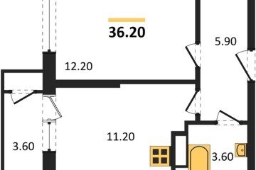 Фото №1: 1-комнатная квартира 36 м², 19/24 эт. - Краснодар, мкр. ЖК Рекорд, ул. Новороссийская, 102/8к5