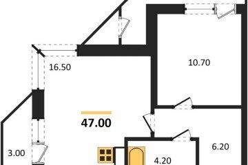 Фото №1: 1-комнатная квартира 47 м², 7/24 эт. - Краснодар, мкр. ЖК Рекорд, ул. Новороссийская, 102/8к5