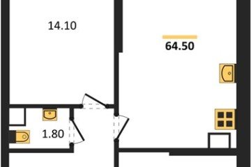 Фото №1: 2-комнатная квартира 64 м², 4/24 эт. - Краснодар, мкр. ЖК Рекорд, ул. Новороссийская, 102/8к5