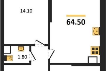 Фото №1: 2-комнатная квартира 64 м², 6/24 эт. - Краснодар, мкр. ЖК Рекорд, ул. Новороссийская, 102/8к5