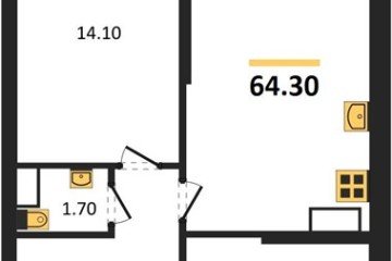Фото №1: 2-комнатная квартира 64 м², 21/24 эт. - Краснодар, мкр. ЖК Рекорд, ул. Новороссийская, 102/8к5