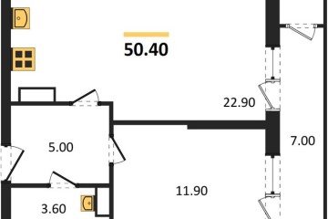 Фото №1: 1-комнатная квартира 50 м², 22/24 эт. - Краснодар, мкр. ЖК Рекорд, ул. Новороссийская, 102/8к5