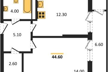 Фото №1: 1-комнатная квартира 44 м², 24/24 эт. - Краснодар, мкр. ЖК Рекорд, ул. Новороссийская, 102/8к5
