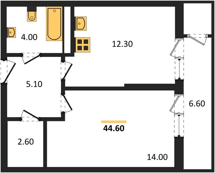 Фото №1: 1-комнатная квартира 44&nbsp;м², 24/24&nbsp;эт. - Краснодар, Карасунский внутригородской округ, Черёмушки, мкр. ЖК Рекорд, ул. Новороссийская, 102/8к5
