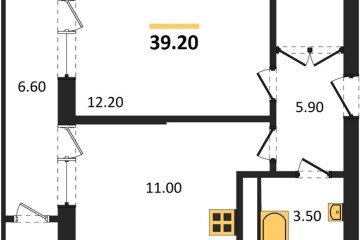 Фото №1: 1-комнатная квартира 39 м², 22/24 эт. - Краснодар, мкр. ЖК Рекорд, ул. Новороссийская, 102/8к5