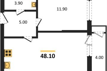 Фото №1: 1-комнатная квартира 48 м², 2/24 эт. - Краснодар, мкр. ЖК Рекорд, ул. Новороссийская, 102/8к5