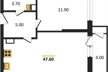 Фото №1: 1-комнатная квартира 47 м², 5/24 эт. - Краснодар, мкр. ЖК Рекорд, ул. Новороссийская, 102/8к5