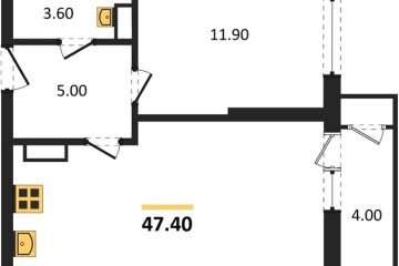 Фото №1: 1-комнатная квартира 47 м², 21/24 эт. - Краснодар, мкр. ЖК Рекорд, ул. Новороссийская, 102/8к5