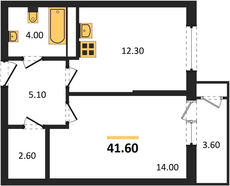 Фото №1: 1-комнатная квартира 41&nbsp;м², 15/24&nbsp;эт. - Краснодар, Карасунский внутригородской округ, Черёмушки, мкр. ЖК Рекорд, ул. Новороссийская, 102/8к5