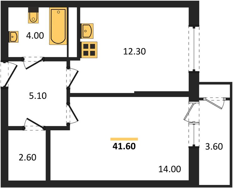 Фото №1: 1-комнатная квартира 41&nbsp;м², 18/24&nbsp;эт. - Краснодар, Карасунский внутригородской округ, Черёмушки, мкр. ЖК Рекорд, ул. Новороссийская, 102/8к5