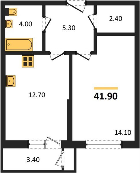 Фото №1: 1-комнатная квартира 41&nbsp;м², 2/24&nbsp;эт. - Краснодар, Карасунский внутригородской округ, Черёмушки, мкр. ЖК Рекорд, ул. Новороссийская, 102/8к5