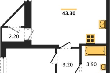 Фото №1: 1-комнатная квартира 43 м², 2/24 эт. - Краснодар, мкр. ЖК Рекорд, ул. Новороссийская, 102/8к5