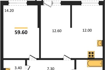 Фото №1: 2-комнатная квартира 59 м², 2/24 эт. - Краснодар, мкр. ЖК Рекорд, ул. Новороссийская, 102/8к5