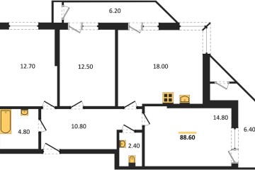 Фото №1: 3-комнатная квартира 88 м², 2/24 эт. - Краснодар, мкр. ЖК Рекорд, ул. Новороссийская, 102/8к5
