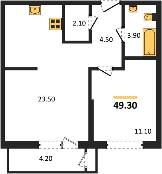Фото №1: 1-комнатная квартира 49&nbsp;м², 2/24&nbsp;эт. - Краснодар, Карасунский внутригородской округ, Черёмушки, мкр. ЖК Рекорд, ул. Новороссийская, 102/8к5
