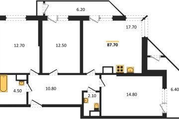 Фото №1: 3-комнатная квартира 87 м², 15/24 эт. - Краснодар, мкр. ЖК Рекорд, ул. Новороссийская, 102/8к5
