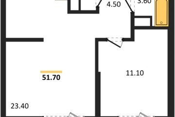 Фото №1: 1-комнатная квартира 51 м², 22/24 эт. - Краснодар, мкр. ЖК Рекорд, ул. Новороссийская, 102/8к5