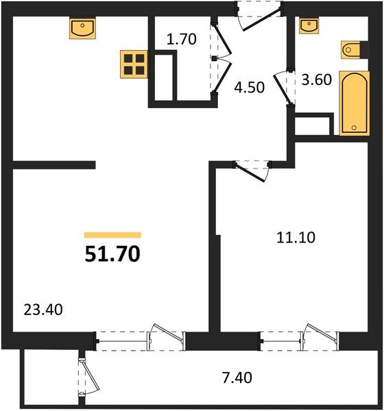 Фото №1: 1-комнатная квартира 51&nbsp;м², 24/24&nbsp;эт. - Краснодар, Карасунский внутригородской округ, Черёмушки, мкр. ЖК Рекорд, ул. Новороссийская, 102/8к5
