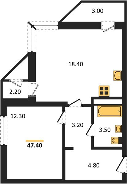 Фото №1: 1-комнатная квартира 47&nbsp;м², 23/24&nbsp;эт. - Краснодар, Карасунский внутригородской округ, Черёмушки, мкр. ЖК Рекорд, ул. Новороссийская, 102/8к5