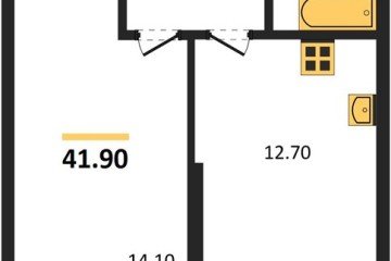 Фото №1: 1-комнатная квартира 41 м², 2/24 эт. - Краснодар, мкр. ЖК Рекорд, ул. Новороссийская, 102/8к5