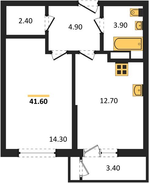Фото №1: 1-комнатная квартира 41&nbsp;м², 3/24&nbsp;эт. - Краснодар, Карасунский внутригородской округ, Черёмушки, мкр. ЖК Рекорд, ул. Новороссийская, 102/8к5
