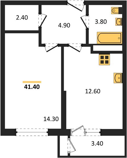 Фото №1: 1-комнатная квартира 41&nbsp;м², 15/24&nbsp;эт. - Краснодар, Карасунский внутригородской округ, Черёмушки, мкр. ЖК Рекорд, ул. Новороссийская, 102/8к5