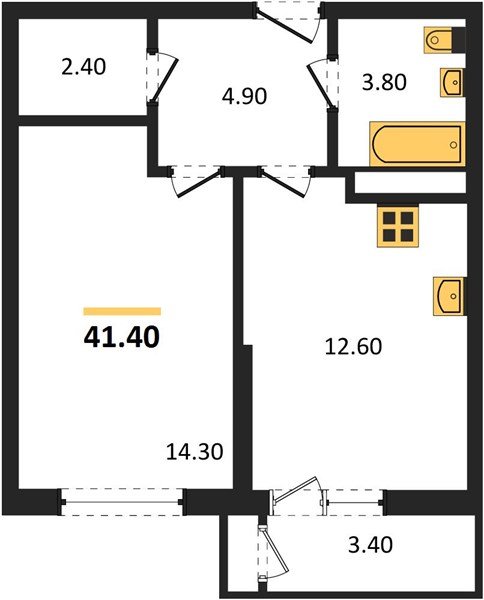 Фото №1: 1-комнатная квартира 41&nbsp;м², 19/24&nbsp;эт. - Краснодар, Карасунский внутригородской округ, Черёмушки, мкр. ЖК Рекорд, ул. Новороссийская, 102/8к5
