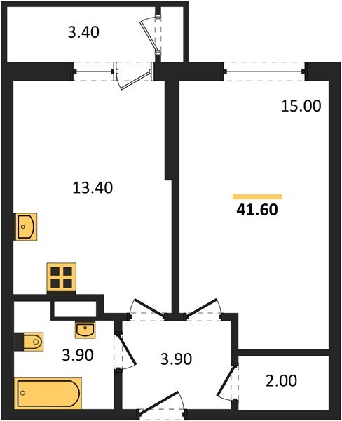 Фото №1: 1-комнатная квартира 41&nbsp;м², 3/24&nbsp;эт. - Краснодар, Карасунский внутригородской округ, Черёмушки, мкр. ЖК Рекорд, ул. Новороссийская, 102/8к5