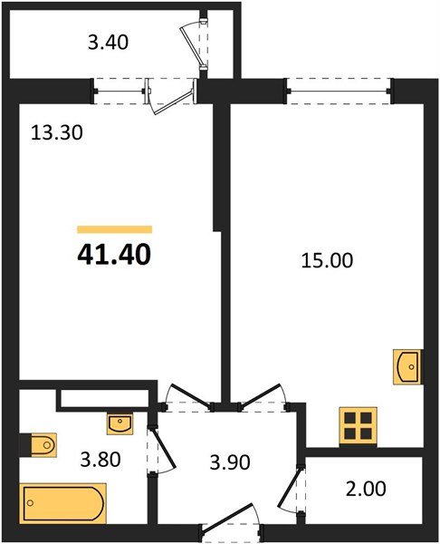 Фото №1: 1-комнатная квартира 41&nbsp;м², 13/24&nbsp;эт. - Краснодар, Карасунский внутригородской округ, Черёмушки, мкр. ЖК Рекорд, ул. Новороссийская, 102/8к5